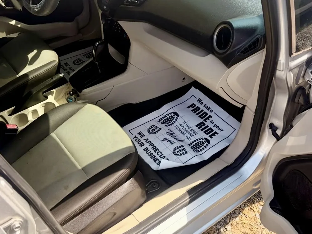 After: seat shampooed clean